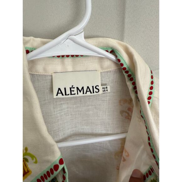 New ALEMAIS Pinball Mullticolor Linen Button-Front Shirt - Picture 7 of 7